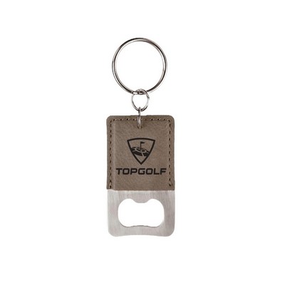 Laser Engraved Leatherette Key Tag with Bottle Opener Rectangle (2.75"x1.5")