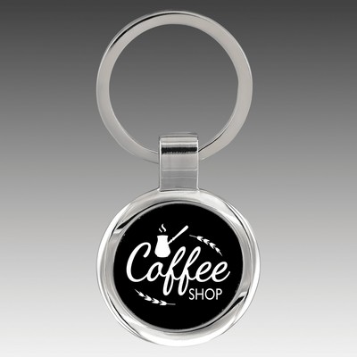 2.5" Black Round Keychain