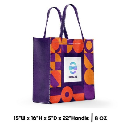 Sublimation 8 oz Poly Canvas Tote Bag - 15"W x 16"H x 5"D x 22"Handle