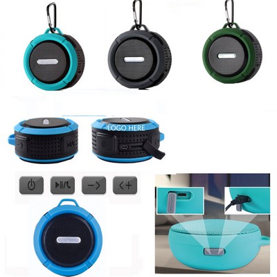 Waterproof Wireless Music Player Speaker w/Carabiner (3.7"x 3.4"x 1.4")