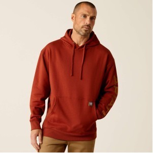 Ariat® Men's Burnt Henna Rebar® Graphic Hoodie