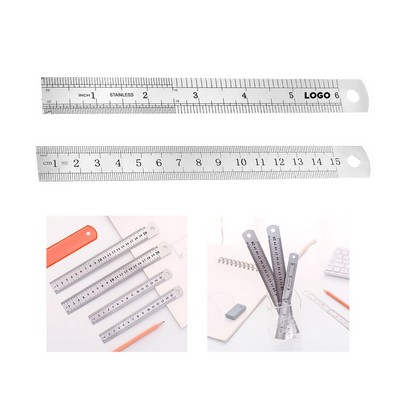 Metal Ruler with Inches/Metric Measuring Tool