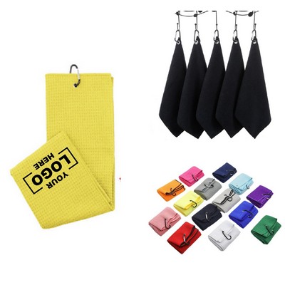 Waffle Pattern Golf Towel with Clip(Free Shipping)