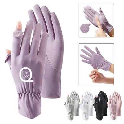 Uv Protection Full Finger Cycling Glove For Women