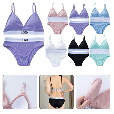 Sports Triangle Bra Set Briefs