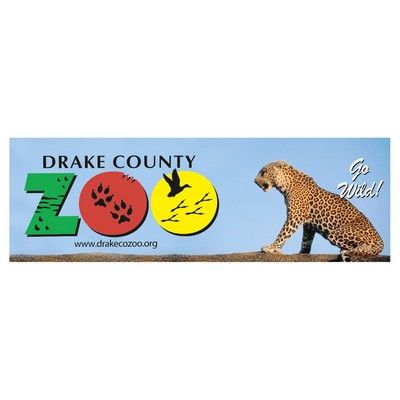 Full Color Bumper Sticker | Rectangle | 3 3/4" x 11 1/2" | White Vinyl