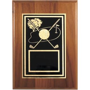 Cherry Plaque 6" x 8" - With a "Golfing" 4" x 6" Activity Plate