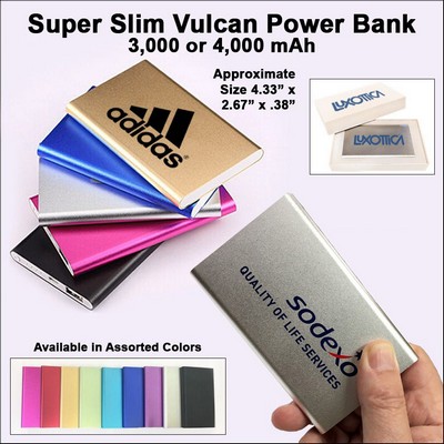Super Slim Vulcan Power Bank 3000 mAh - Silver No Extra Tariff