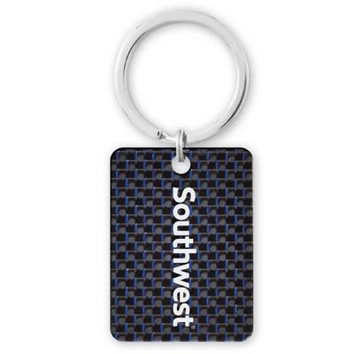 Pure Carbon Fiber Rectangle Key Tag (1¾"x 1¼"x 1½Mm)