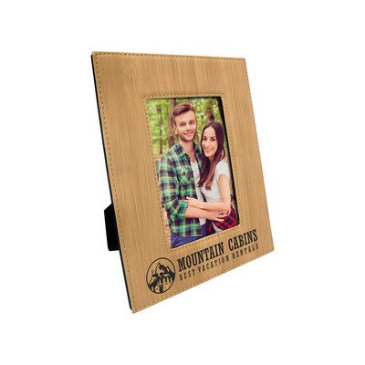 4" x 6" Bamboo Leatherette Photo Frame