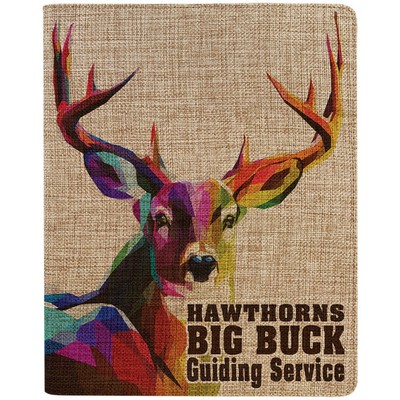 9.5" x 12" Sublimatable Burlap Portfolio with Notepad