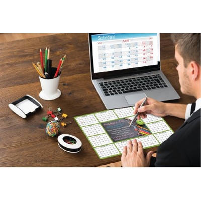 Full Color Premium Plastic Write-on/ Wipe-off Table Calendar