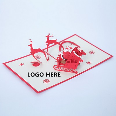 Christmas Greeting Card Santa Ride (5.9 Square Inches)