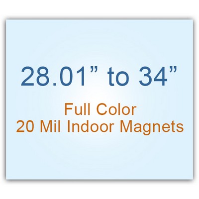 Die Cut Magnets 28.01 to 34 Square Inches Indoor Magnets - 20 Mil - 4 Color Process