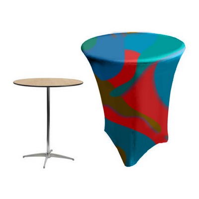 30 x 43 Inch Spandex Cocktail Table Cover, Custom Printed Table Cover With Leg Bottom