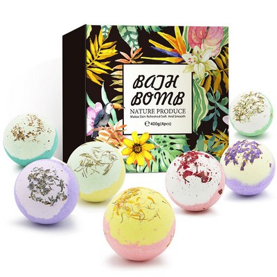 Rich In Deep-Sea Bath Salts And Selected Plant Extracts Bath Bombs Gift Set Of 4