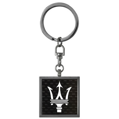 Square Framed Carbon Fiber Key Tag (1¼" Square Inches)