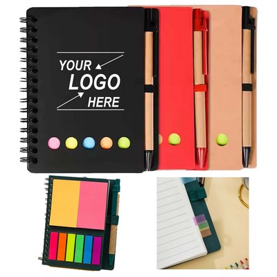 Stylish Spiral - Bound Kraft Paper Sticky Notes Notebook(Free Shipping)