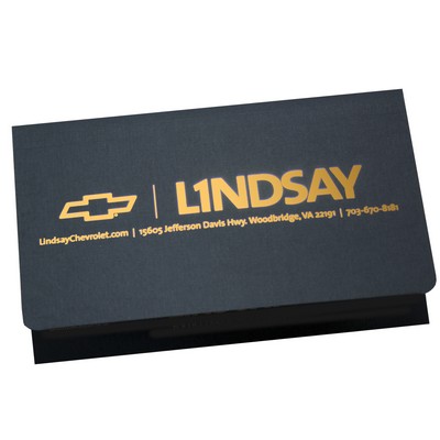 Foil Stamped Large Wallet Size Document Folder on Group D Linen