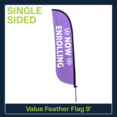 Value 9' Feather Flag - Single Sided Graphic Only