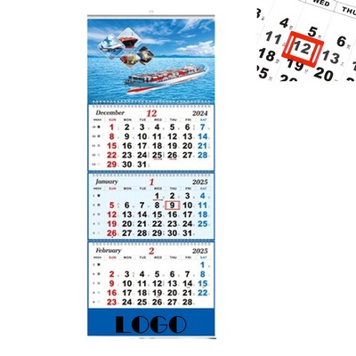 Sliding Wall Calendar for 3 Months