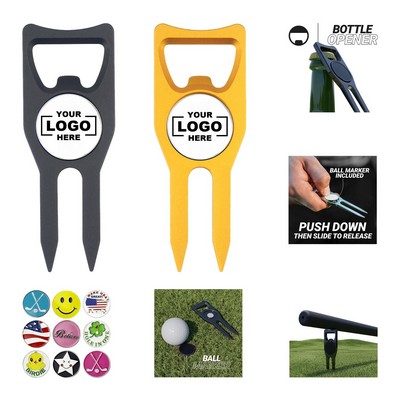 Golf Divot Tool and Bottle Opener Combo