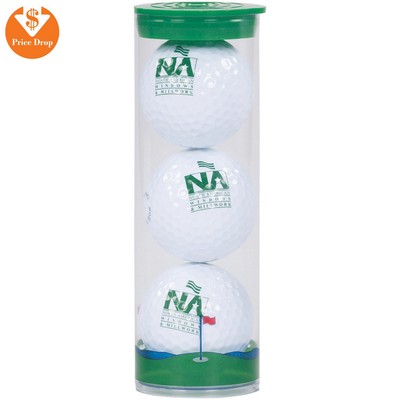 3 Ball Clear Tube W/ Titleist Pro V1 Golf Balls