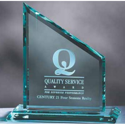 8" Jade Double Beveled Sierra Glass Award