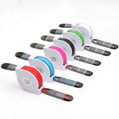 ASCOT Self-spooling USB charging cable for iPhone and Android