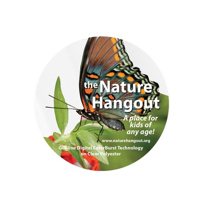 Full Color Digital Sticker | Custom | Die Cut | Clear Poly | Ultra Remov Adh Back | 176-210 Sq In