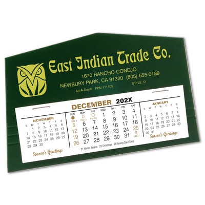 D Sturdi-Stand Desk Calendar, Green