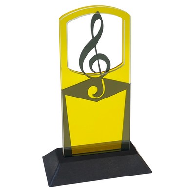 Music – Treble Clef Award Black Wood Base