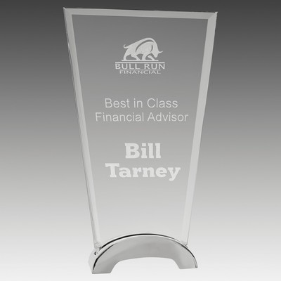 9.25" Fan Platinum Glass with Arch Metal Base