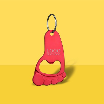 Foot Shaped Bottle Opener Keychain