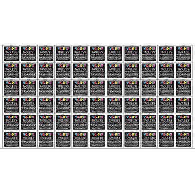 DTF Tagless Full Color Neck Labels 2x2 inches (Price by linear Ft.) PAep Cold Peal