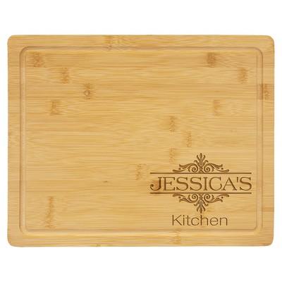 13 3/4" x 11" Bamboo Cutting Board with Drip Ring 13 3/4" x 11" Bamboo Cutting Board with Drip Ring
