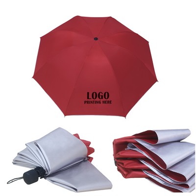 Foldable Umbrella 43 inch Arc and Folds Into Compact 9.4 inch