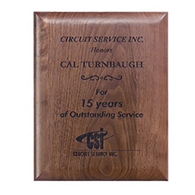 Genuine Walnut Satin Finish Rectangle Plaque, 7"x9"