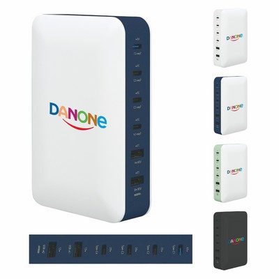 164W Multi-Port Fast Charger with 2 USB-A and 4 USB-C Connections
