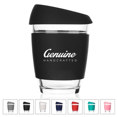 Reusable Drinking Glass with Insulated Silicone Sleeve