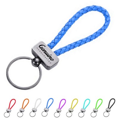 Braided Pu Leather Keychain