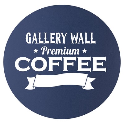 3.75" Round Navy Blue/White Silicone Coaster