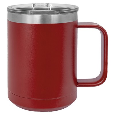 Polar Camel 15 oz. Maroon Vacuum Insulated Mug w/Slider Lid
