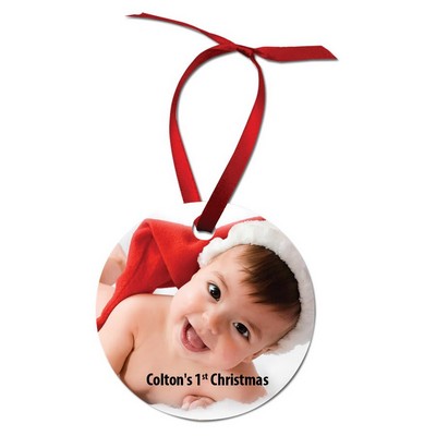 2.75" Semi-Gloss White Aluminum Round Ornament, 1-Sided