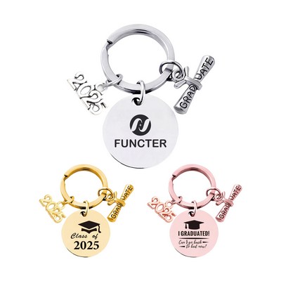 Custom Graduation Metal Round Keyring