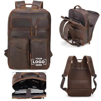 Vintage Leather Backpack Professional Casual Use