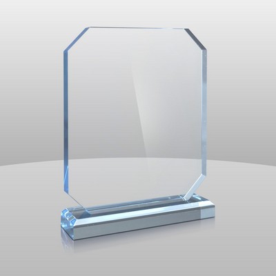 Vertical Mount Blue Rectangular Award I (8"x6"x2")