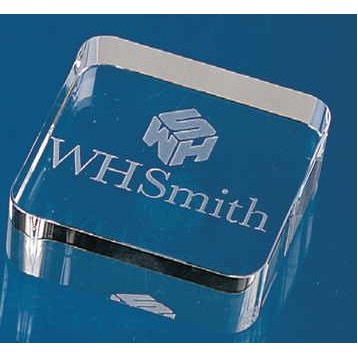 Crystal Square Paperweight.