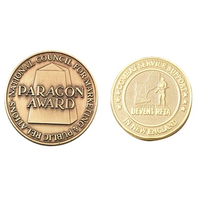 Economical Die Struck Brass Coin (1-1/2" Dia x 2.5mm thick)