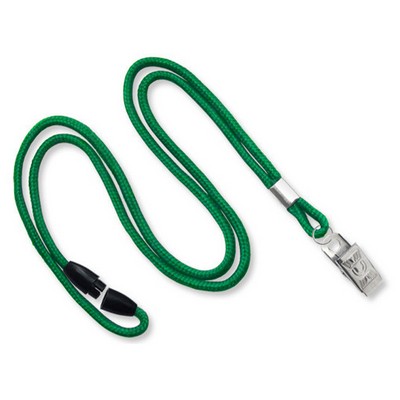 1/8" Round Braid Cord Breakaway Blank Lanyard with Bulldog Clip